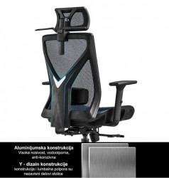 Ergo office plus - Radna anatomska stolica V1 - Crna - Img 3