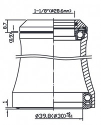 Force šolja volana taper integrisana 1 1/8''-1 1/2'' red ( 151010/M23-2 ) - Img 3