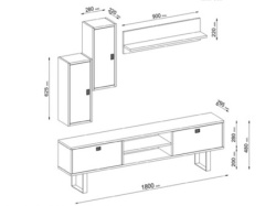 Futrix Tv komoda sa printom belo crno ( 34545 ) -2