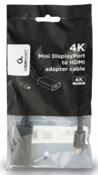 Gembird 4K mini display-port to HDMI adapter cable, black A-mDPM-HDMIF4K-01 - Img 2