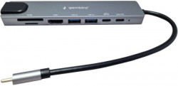 Gembird A-CM-COMBO8-05 USB HUB Type-C 8-in-1 multi-port adapter USB-C+USB-A+HDMI+PD+card+RJ45 - Img 3