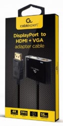 Gembird A-DPM-HDMIFVGAF-01 DisplayPort male to HDMI female + VGA female adapter cable, black - Img 2