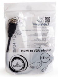 Gembird A-HDMI-VGA-03 HDMI to VGA + AUDIO adapter cable, single port, black (altA-HDMI-VGA-06)479 - Img 2