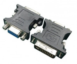 Gembird adapter DVI-I 24+5-pin male to VGA 15-pin HD (3 rows) female, black DVI-I A-DVI-VGA-BK - Img 1