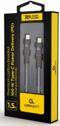 Gembird CC-USB2B-CMCM100-1.5M 100W Type-C Power Delivery (PD) premium charging & data cable, 1.5m - Img 1