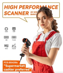 Gembird POS-BS4208S GMB 2d/OCR CMOS barcode scanner, 1MP, wired USB-6