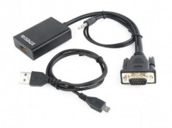 Gembird VGA to HDMI and audio cable, single port, black WITH AUDIO A-VGA-HDMI-01 - Img 4