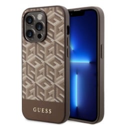 Guess futrola za iPhone 14 pro gcube pu stripes brown MagSafe ( GUHMP14LHGCFSEW ) - Img 1