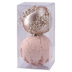 icy lux novogodišnja kugla set zlatno-roze 12cm miks 2k ( 780306 )
