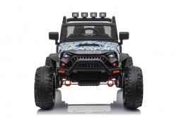 Jeep Brothers na akumulator sa kožnim sedištem i mekim gumama - Plavi - Img 6