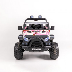 Jeep Brothers Sport na akumulator sa kožnim sedištem i mekim gumama - Pink - Img 3