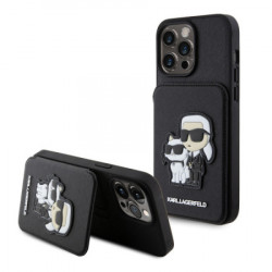 Karl Lagerfeld maska za iPhone 15 pro max saffiano cardslots and stand K&C patch black ( KLHCP15XSAKCSCK ) - Img 1