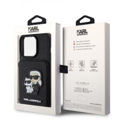 Karl Lagerfeld maska za iPhone 15 pro saffiano cardslots and stand K&C patch black ( KLHCP15LSAKCSCK ) - Img 4