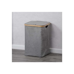 Kesper ksp19599 korpa za prljavi veš sa bambus okvirom siva 50cm
