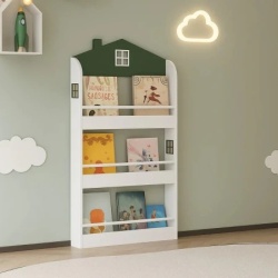 Kinder Home Dečija polica za knjige i igračke – kuća, 3 police, drvo ( JVTR-3478 )-8