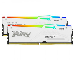 Kingston DIMM DDR5 64GB (2x32GB kit) 5600MT/s KF556C36BWEAK2-64 fury beast RGB white expo memorija - Img 1