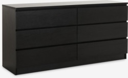 Komoda 3+3 fioke crna