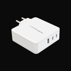 LC Power lc-gan-100 usb gan technology charger 2xusb-c, 1xusb-a 15-100w Adapter ( 24953 )