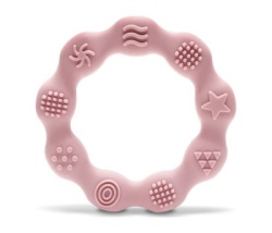 Lorelli silikonska glodalica za bebe ring - natural deep pink ( 10210920002 ) -2