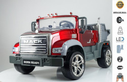 Mack Granite model 266-1 Licencirani Kamion za decu sa kožnim sedištem i mekim gumama - Metalik Crveni - Img 2