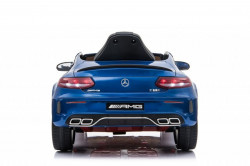 Mercedes C63 AMG Licencirani auto za decu na akumulator sa kožnim sedištem i mekim gumama - Plavi - Img 7