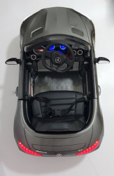 Mercedes GT AMG Licencirani auto na akumulator sa kožnim sedištem i mekim gumama - Sivi - Img 5
