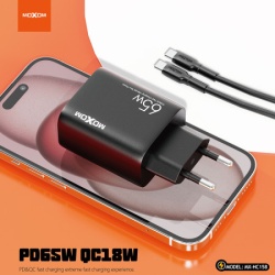Moxom mx-hc158 qc3.0 65w type-c na type-c crni Kucni punjac ( P1132 )-4