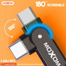 Moxom Usb data kabal mx-cb210 180 rotation 3a type c 1.2m crni ( U2072 )-4