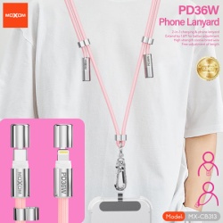 Moxom Usb data kabal mx-cb313 type-c to lightning strap pink ( U2141 )-5