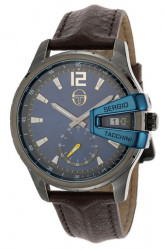 Muški sergio tacchini archivio plavi tamno sivi sportski ručni sat sa braon kožnim kaišem ( st.1.10031.6 ) - Img 6