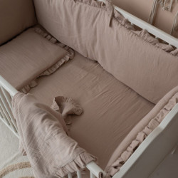 Muslin ogradica za krevetac sa posteljinom i prekrivačem bež ( TNC_N63EWX_0905087 ) - Img 1