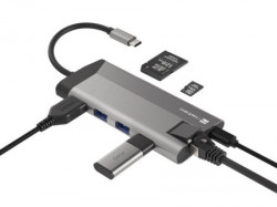 Natec FOWLER PLUS, USB Type-C 6-in-1 Multi-port Adapter Grey ( NMP-1690 )  - Img 4