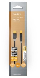 Nedis CCBW60100AT20 USB kabl 2.0 USB-A muški na USB-B muški, za stampac 480 Mbps, Pozlac´eni, 2m, Okrugli
