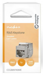 Nedis CCGB89740ME keystone, CAT7, RJ45 female, SFTP, Metal - Img 1