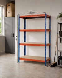 Office Elegante Industrijska Metalna Polica 180x160x60 cm 4 Nivoa Nosivost 800 kg ( OE-MS-18016060 )