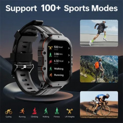 Oukitel BT20 smartwatch sport rugged 350mAh/Heart rate/SpO2/Accelerometer/crno narandasti ( BT20 black-orange ) - Img 3