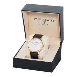 Paul hewitt sailor line beli zlatni elegantni ručni sat sa crnim kožnim kaišem ( ph-sa-g-st-w-2s ) - Img 4