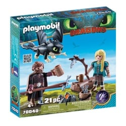 Playmobil- Dragon Hiccup i Astrid sa zmajem ( 1020852 )-1