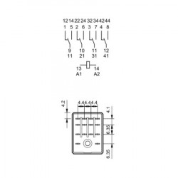 Rele 12V 4xPreklopni ( F553482-AC230 ) - Img 2