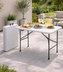 Sklopivi sto sa metalnom konstrukcijom 122x61x74 beli