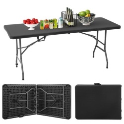 Sklopivi sto sa metalnom konstrukcijom Wood design crni 180x76x74 - Img 9