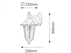 Spoljna zidna lampa Velence E27 60W ip43 crna 8202 - Img 3