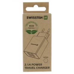 Swissten punjač Eco Pack 2x USB 2,1A bela ( 80202 ) - Img 1