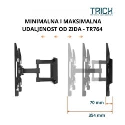 Trick Nosač Za TV Zglobni 37"-75", Max VESA 600x400, Nosivost 50kg ( TR764 )-2