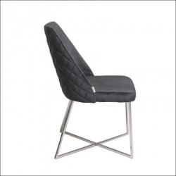 Trpezarijska stolica VIP Crna/Hrom noge 470x500x920 mm ( 775-093 ) - Img 2