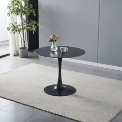 Trpezarijski sto Koni Crna keramicka ploca/Metalne crne noge fi 900x750mm ( 770-046 )