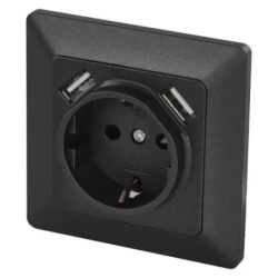 Utičnica schuko antarcit 2xusb-a 2,1a emos a6000.3 ( 3806 )
