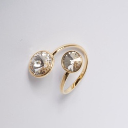 Victoria cruz basic double gold prsten sa swarovski kristalima ( a2052-07da )-2