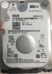 WD HDD 2.5 500GB WD5000LUCX 16MB 5400RPM SATA 7mm - Img 1