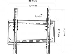 Xstand nosač za TV/ 32"- 55"/TILT/NAGIB 0°-10°/VESA do 400x400/težina do 40kg/2.5cm od zida/crn ( TILT 32-55 021311 )